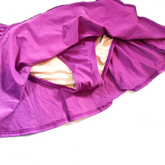 Lands' End Skirted Swim Bottom Ruched waistband Flounce Skirt Size 4 - Picture 3 of 6